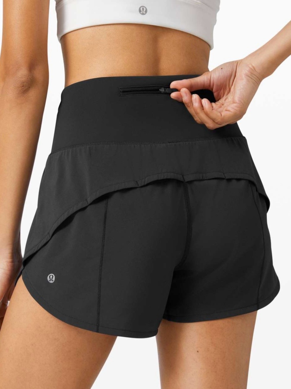 lululemon speed up high rise short 4” long black 6 W7BJ8T